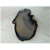 Image 2 : POLISHED AGATE SLICE - SMALL DRILLED HOLE AT TOP - 3 ½"