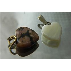 HEART AGATE PENDANT - 2 TTL - ~10mm