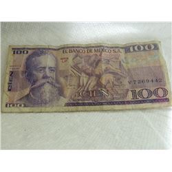 PAPER NOTE - CIEN - 100 PESO - EL BANCO DE MEXICO S.A. - 1979