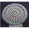 Image 2 : Navajo Sterling Petit Point Turquoise Brooch