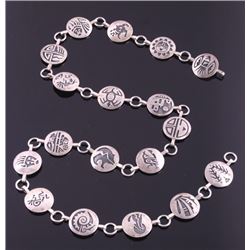 Hopi Sterling Silver Pictograph Concho Belt HEAVY