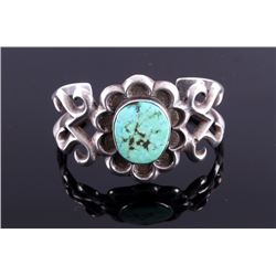Navajo Old Pawn Sand Cast Silver Bracelet