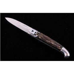 INOX German Lever Lock Buffalo Horn Switchblade
