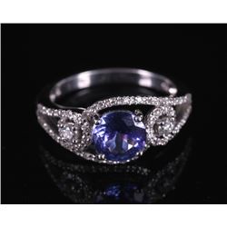 Tanzanite and Diamond 18k White Gold Ring