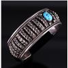 Image 1 : Navajo Sleeping Beauty Silver Bracelet - Signed