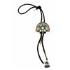 Image 2 : Zuni Mosaic Inlay Chief's Head Bolo Tie