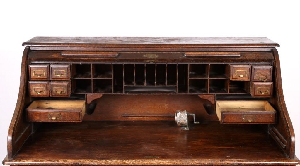 B G Furniture Co Roll Top Secretary Desk C 1900