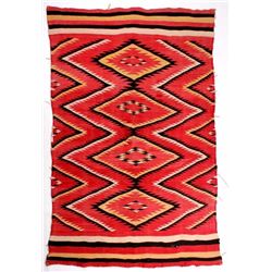 Early Navajo Eye Dazzler Pattern Wool Rug c. 1900