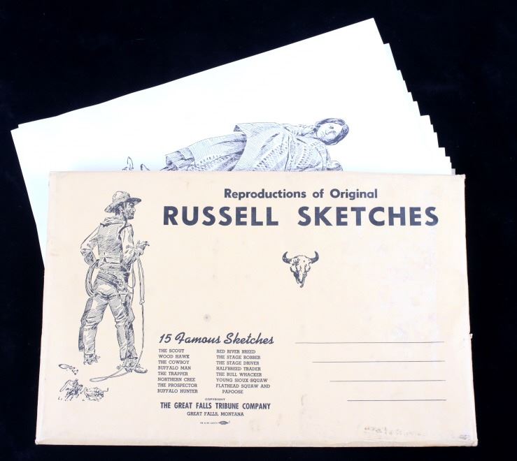 Collection of Charlie Russell Prints Sketches