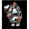 Image 2 : Pair of Zuni Multistone Rainbow Dancer Rings
