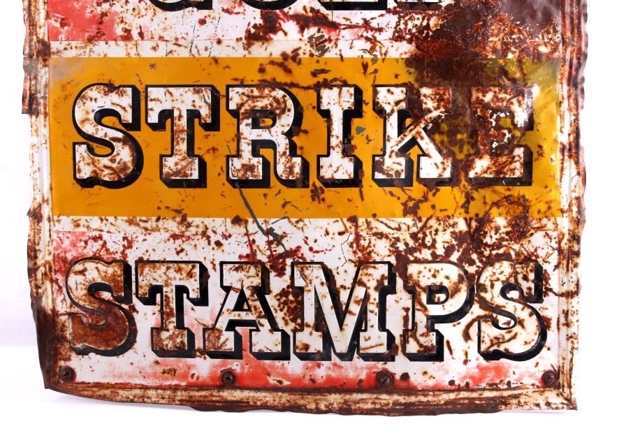 Original Gold Strike Stamps Advertising Sign