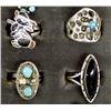 Image 3 : 12 Sterling Silver Rings, Some Native American