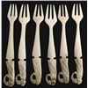 Image 1 : 6 Asian Carved Bone Forks