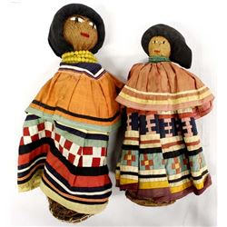 2 Vintage Native American Seminole Dolls