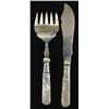 Image 2 : Antique Mother of Pearl Handled Fish Fork & Knife
