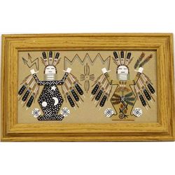 Framed Navajo Sand Painting by Herman Tom