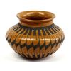 Image 1 : Small Mata Ortiz Stylized Feather Jar by B. Lopez