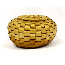 Native American Penobscot Lidded Basket