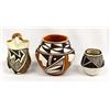 Image 1 : 3 Small Native American Acoma Pottery Jars
