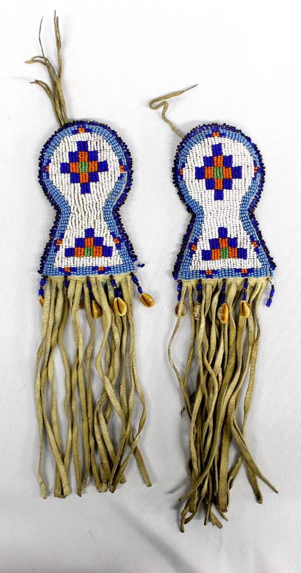 Pair of Native American Beaded Hair Ties