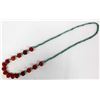 Image 2 : Beaded Turquoise and Asian Orange Agate Necklace