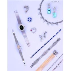 A LADY’S DIAMOND-SET WRISTWATCH;the silvered circular dial with baton markers and signed ‘Universal/