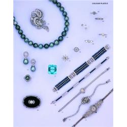 A SAPPHIRE AND DIAMOND-SET LINE BRACELET;comprising three rows of faceted sapphire beads with brilli