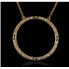 Image 1 : 14KT Yellow Gold 0.20 ctw Sapphire and Diamond Pendant With Chain