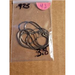 925 Silver Necklace Total Weight 3 .8 Grams