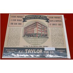 F.C. TAYLOR FUR CO. NEWSPAPER CLIPPING