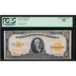 1922 $10 Gold Certificate PCGS 55