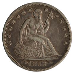 1853 Seated Liberty Half Dollar Coin