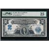 Image 1 : 1899 $2 Mini Porthole Silver Certificate PMG 25