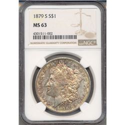 1879-S $1 Morgan Silver Dollar Coin NGC MS63