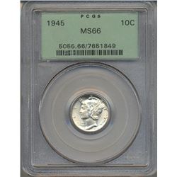1945 Mercury Dime Coin PCGS MS66