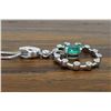 Image 4 : 14KT White Gold Emerald and Diamond Pendant with Chain
