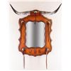 Image 1 : Leather Longhorn Mirror, 41" tall
