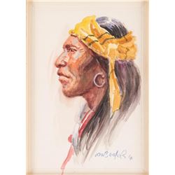 Joe Beeler, two watercolors