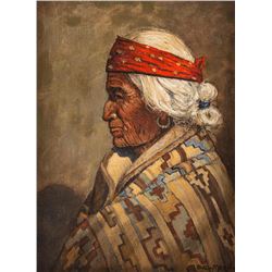 Carl Moon, oil on canvasboard