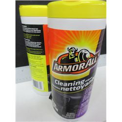 2 New Armor All Cleaning Wipes for Auto Surfaces / lint free no residue/25 per
