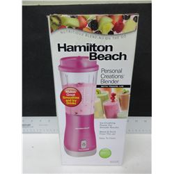 New Hamilton Beach Personal Creations Blender with travel lid / great for