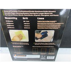 1 New Case of 40 Assorted Grit Sandpaper Sheets 9 x 11" /60-100-150-240 grits