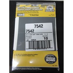 New Case Gator Grit Waterproof Sandpaper 1500 grit/ 60 sheets/10 packs of 6