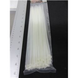 New Pack of 12 inch White Cable/Zipties 100 pieces