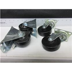 New set of 4 Castors 3 inch  / 2 swivel and 2 stationary