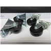 Image 1 : New set of 4 Castors 3 inch  / 2 swivel and 2 stationary