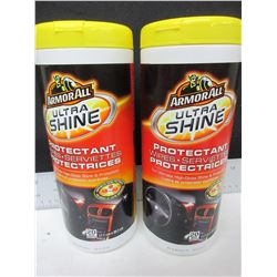 2 New ArmorAll Ultra Shine Protectant wipes / 20 per can