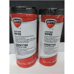 2 New Auto Drive Leather Wipes 25 per can