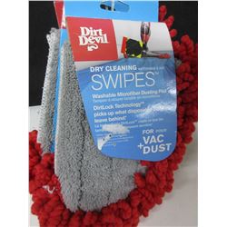 New Dirt Devil dry cleaning Swipes 3pc washable microfiber dust pad