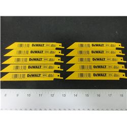 10 New DeWalt Recip/Sawzall Blades 6" Bi-Metal  # DW4811  -  18tpi